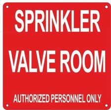 Sprinkler Valve Room Sign red,Reflective, Aluminum 10X10 --REF24-1027