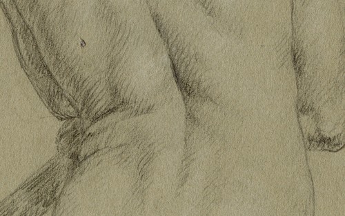 19th century academic male nude figure drawing German School academie c. 1840 - Picture 7 of 14