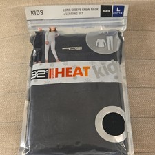 32 Degrees HEAT Kids Thermal Base Layer Set 2-Pack Black L 12/14