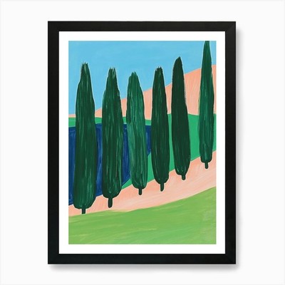 Cypress Trees 7 Art Print Framed Wall Art Poster Canvas Print Picture
