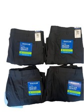 NWT Haggar The Active Series Performance Pants Mens 48W X 34L Black Straight Fit