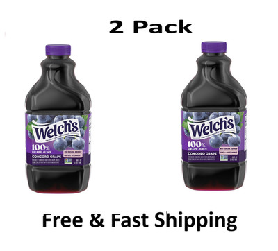 Welch's 100% Grape juice, concord Grape, 64 fl oz bottle.... 2 Pack