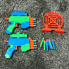 2 Pack Toy Foam Dart Blaster Guns w/ Soft Darts Target Set