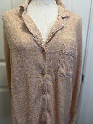 Haven Well Within Buttery Soft Lounge Button Front Top XL Neutral Cozy NWT