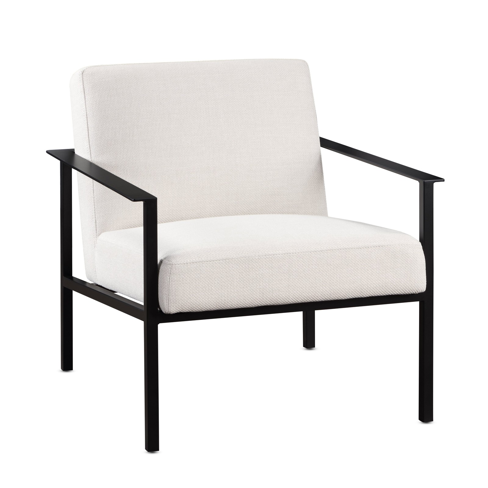 Modern Oatmeal Accent Chair with Chic Metal Frame & Soft Polyester Upholstery