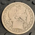 Better Date 1907-S San Francisco Mint Barber Half Dollar 90% Silver Coin