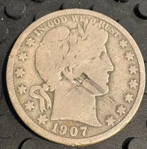 Better Date 1907-S San Francisco Mint Barber Half Dollar 90% Silver Coin