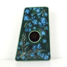 Vintage Green Blue Ceramic Metal Spike Flower Frog