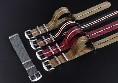 Quality One Piece Nylon Woven Canvas Watch Straps Mens Sports Band 18 20 22mm