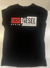 Image of Diesel Black Short Sleeve T-Shirt Big Graphic Print, Size Medium