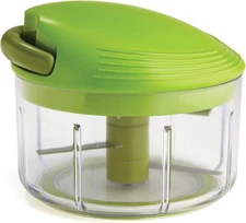 Kuhn Rikon Pull Chop, Vegetable Chopper with Stainless Steel 3-Cup, Green 