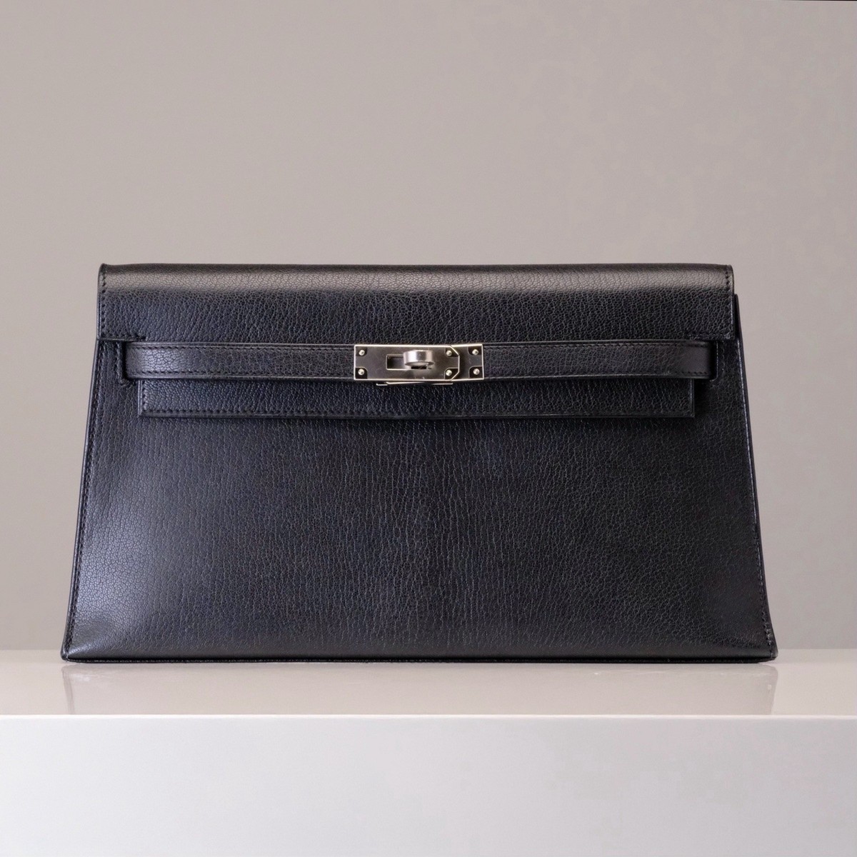 Hermes Kelly Elan Shoulder Bag Chevre Chamkila Black Palladium | eBay