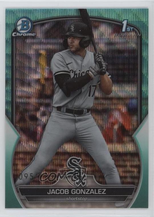 2023 Bowman Draft Chrome Aqua Wave Refractor 95/125 Jacob Gonzalez #BDC-167 0e23