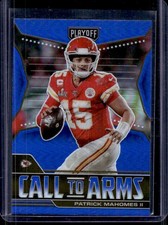2021 Panini Playoff Patrick Mahomes II Call to Arms Blue #CA-PMA Chiefs
