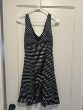 Princess Polly Nellie Mini Dress Black & White Polka Dot A Line Plunge V Neck