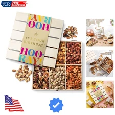 Happy Birthday Food Gift Basket, Healthy Nut Gift Tray, Birthday Snack Treat ...