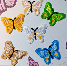 6Pcs Butterfly Iron on Patches, 6 different colors.             bpb