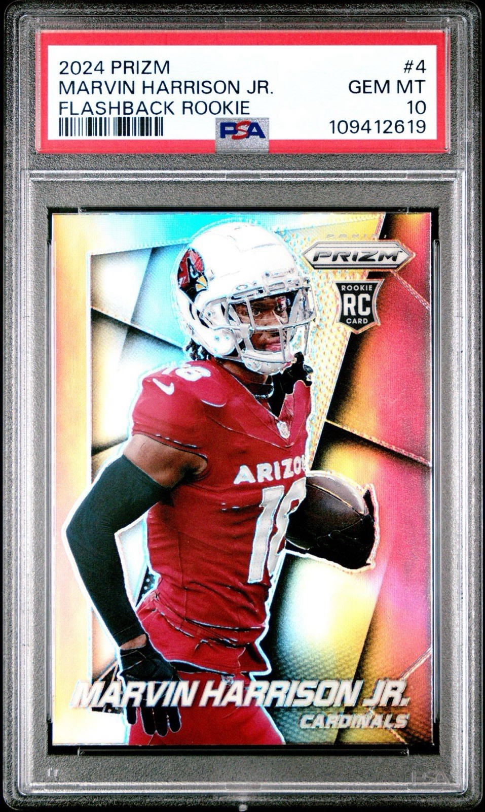 2024 PANINI PRIZM MARVIN HARRISON JR SILVER FLASHBACK PSA 10 GEM MINT