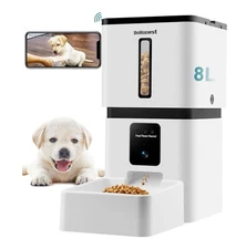 Automatic Dog Feeder with Camera: 5G Wifi Easy Setup 8L Motion Detection Smart C