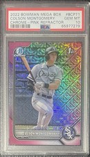 Colson Montgomery 2022 Bowman Mega Box Chrome Pink Refractor #/199 PSA 10 GEM MT