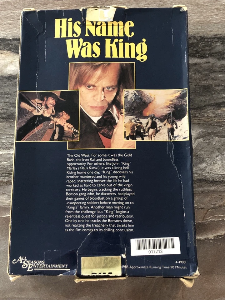 His Name Was King SP Mode VHS Uncut 90 Min Version Klaus Kinski Richard Harrison - Image 2 of 4