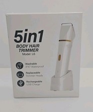 Bikini Trimmer for Women and Men, 5-in-1 Wet/Dry Body Hair Trimmer, Gentle Hair