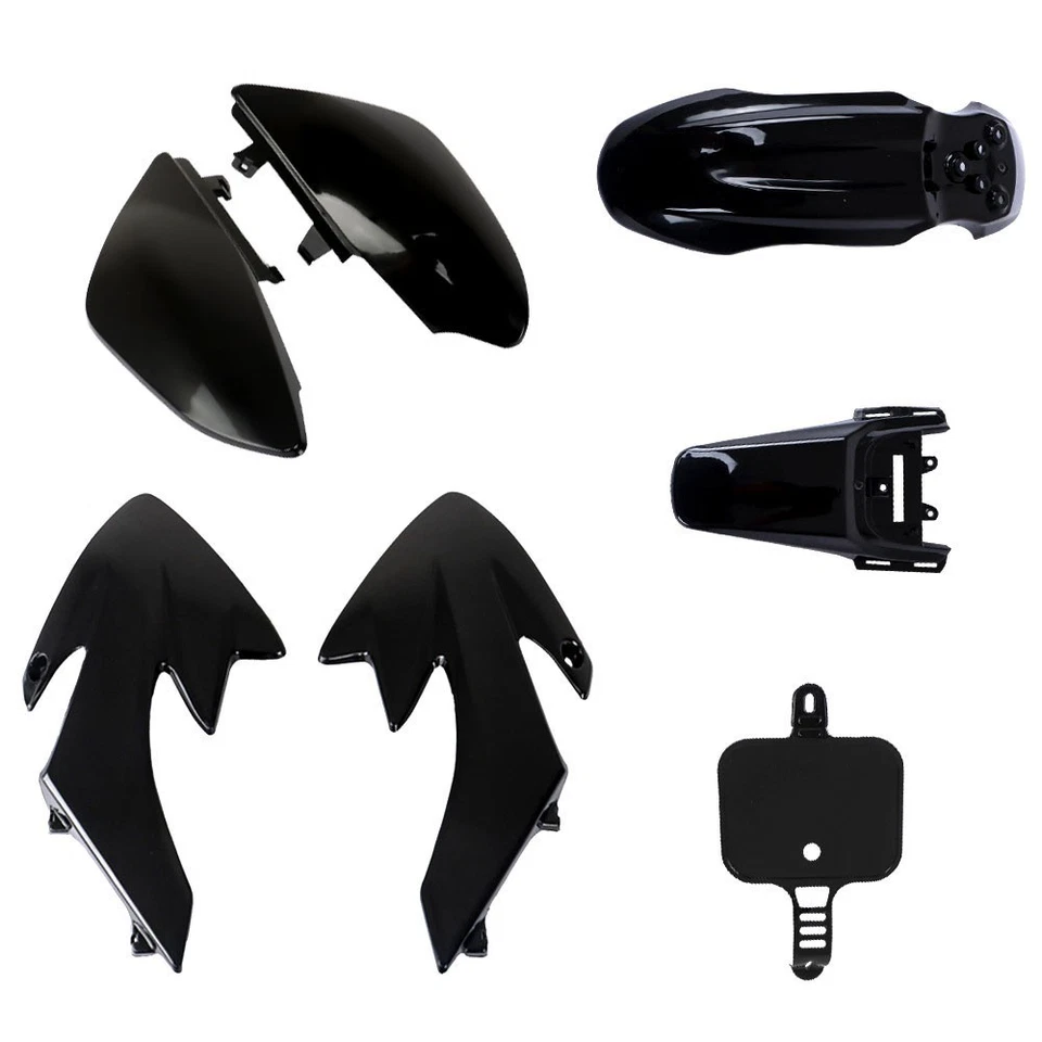 For Honda XR50 CRF50 SDG SSR 107 125 Dirt Pit Bike Black Plastic Fender Fairing Foto 2 de 4