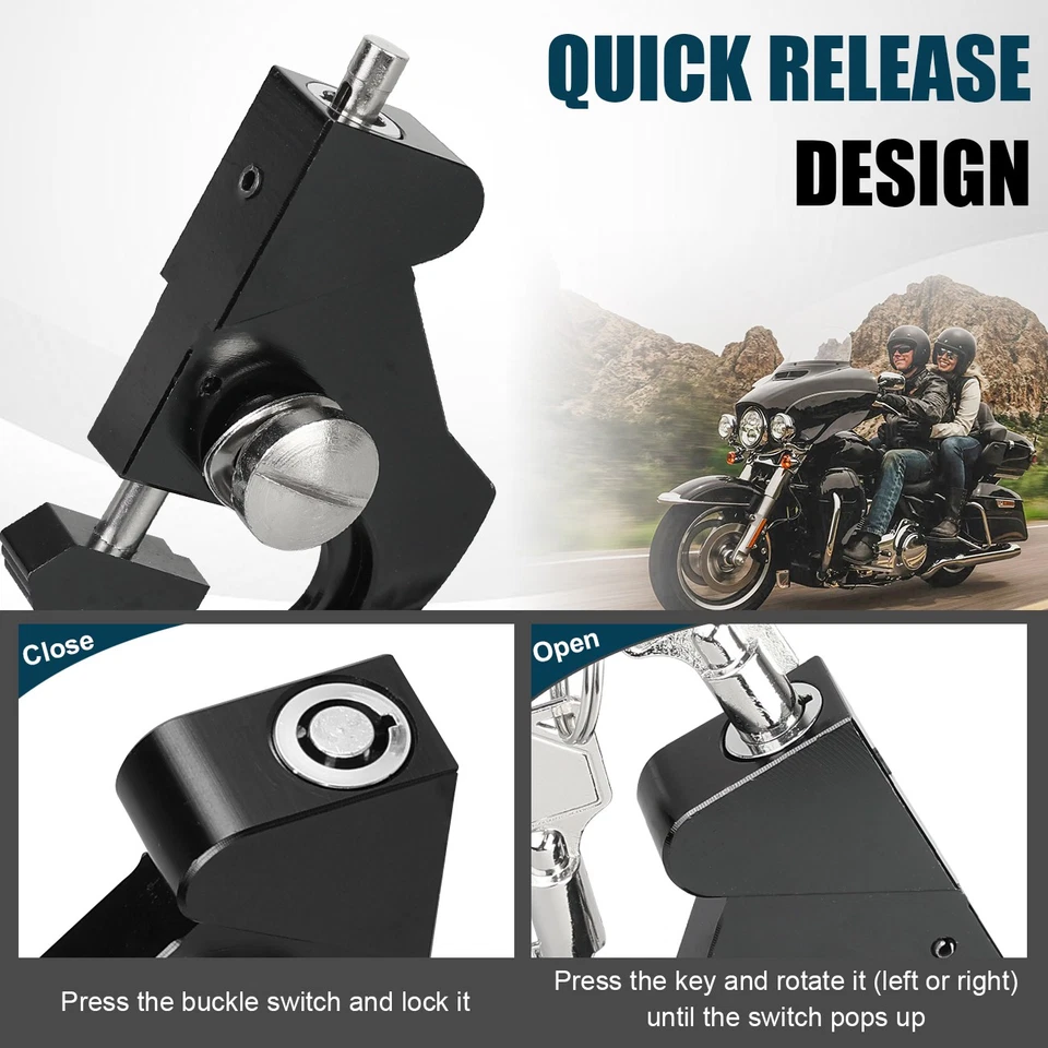 For Harley Backrest Luggage Rack Detachable Locking Docking Latches Clips 2 keys Foto 4 de 4
