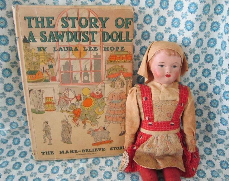 Book - The Story of A Sawdust Doll by Laura Lee Hope  And Vintage Sawdust Doll
