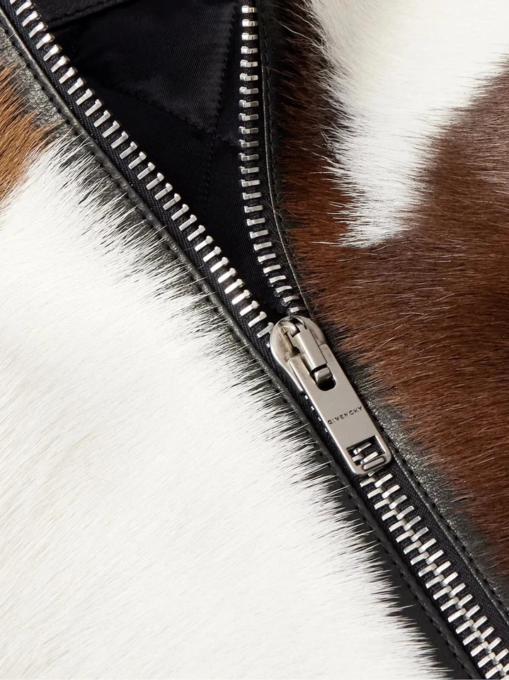 Воловья кожа волосы на коже Bomber куртка уникальный дизайн натуральной кожи для унисекс - Изображение 2 из 4