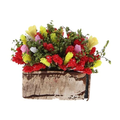 Puppenhaus Miniatur mehrfarbiger Blumen busch mit Woo HfGAUS 1/12-y - Bild 1 von 4