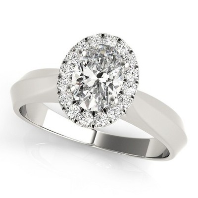 Top Qualität! Halo-Verlobungsring 2 kt DE/VS Lab-gezüchtet Ovalschliff Diamant Platin