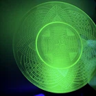 Vintage LE Smith Uranium Depression Glass Romanesque Pattern hexagon plate 7’