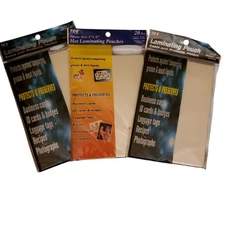 TDE Systems 4x6 Laminating Pouches 60 Pieces Lot Of 3 ID's Badges Photos Cards