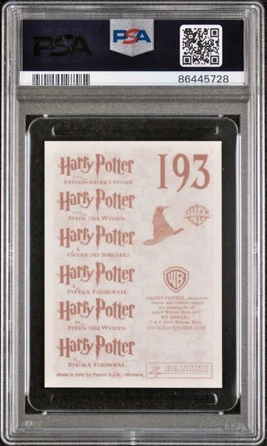 2001 Panini Harry Potter & Philosopher's Stone Sticker Gold Foil #193 MINT PSA 9 - Image 2 of 4