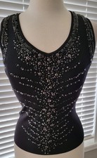 Radzoli – Black Sequin Decorated Evening Tank Top XL