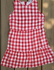 Elings Dress Medium Womens Red Plaid Buffalo Check Print Gingham sleeveless