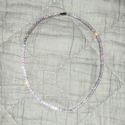 Men's Silver Tennis Chain Necklace with Cubic Zirconia, Box Closure 18  