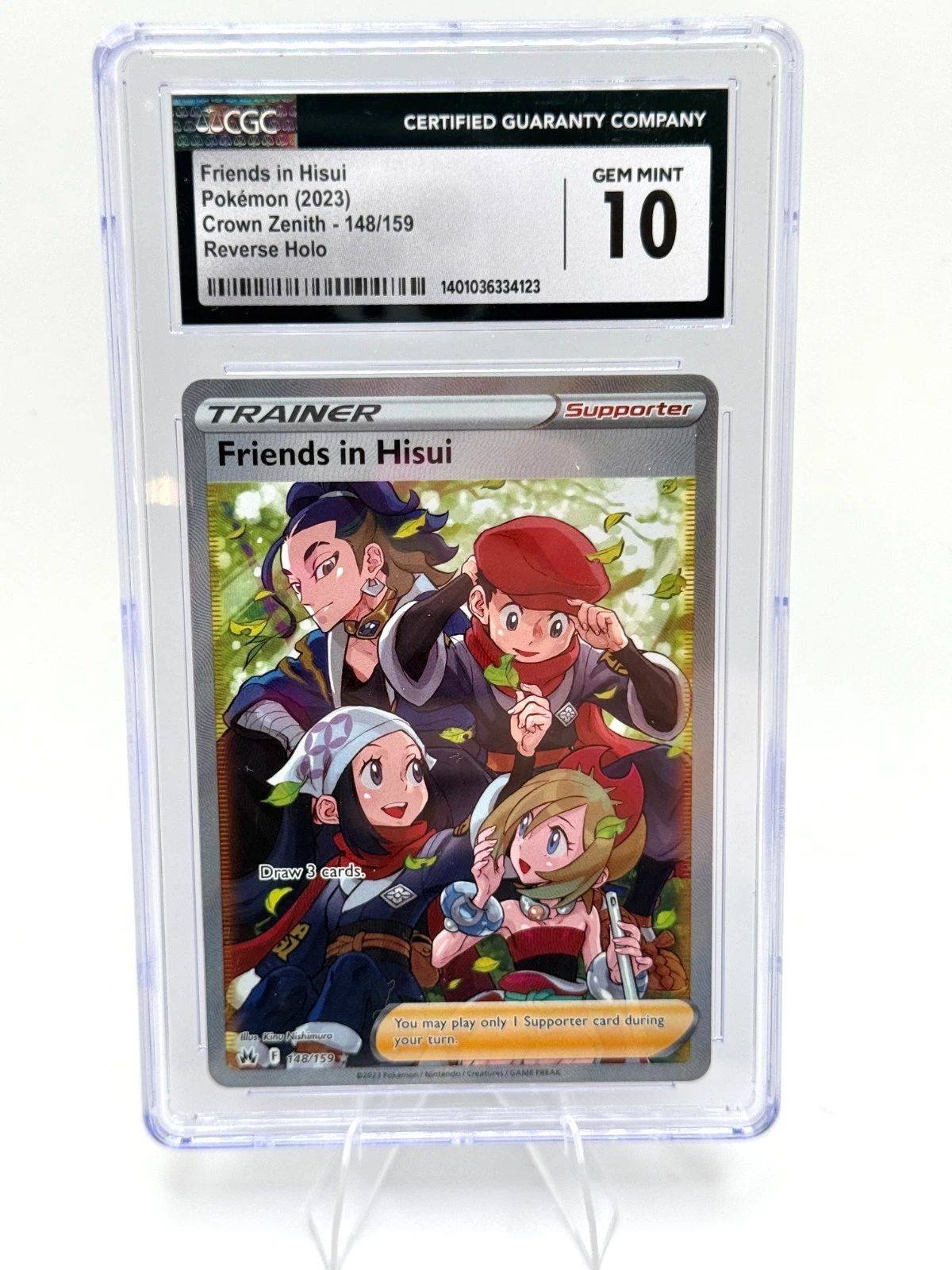 Pokemon Friends in Hisui CGC 10 Full Art Ultra Rare Crown Zenith 148/159