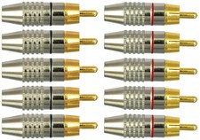 CESS RCA Plug Solder Gold Audio Video 19: 10-Pack, Black  Red
