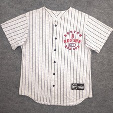 Vintage Majestic Boston Red Sox Baseball Jersey Mens M Striped Made In USA 90s
