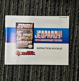 Jeopardy 25th Anniversary Edition Nintendo NES Game In Box with Manual