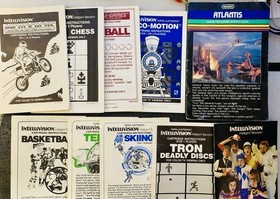 INTELLIVISION GAME LOT OF 12 MANUALS +2 CATALOGS-CHESS MOTORCROSS/TRON/MISSION X