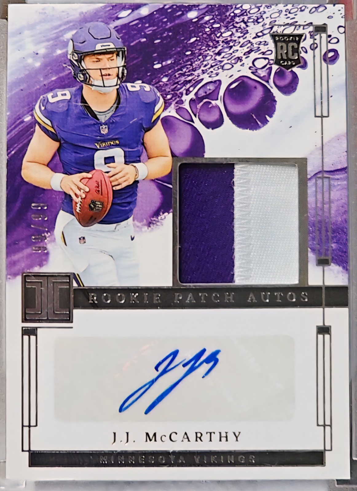 J.J. McCarthy 2024 Panini Impeccable #RPA-JJM  / 99 Auto
