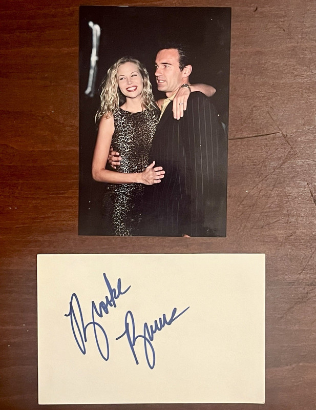 Brooke Burns Autograph Signed Card + Event Photo with Julian McMahon