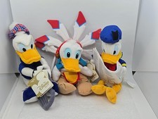 Lot of 3 Donald Duck Stuffed Plush Disney Store Bean Bag