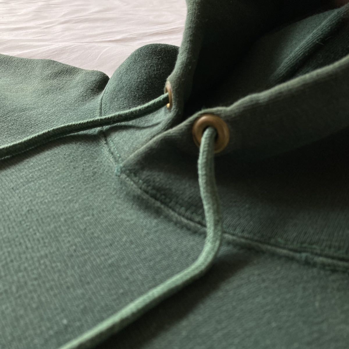 Vintage 1970's Champion Reverse Weave Hoodie Size L Green Length 64.5cm image 8
