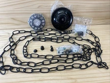 Light Lamp Parts Kit ASSORTED MIXED LOT Long Chain Pendant Hanging Black Fixture