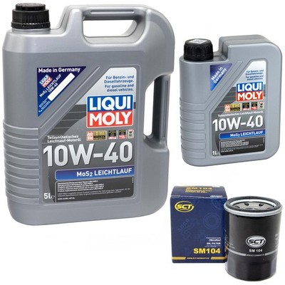 Motoröl Set MOS2 10W-40 LIQUI MOLY 6 Liter + Ölfilter für Honda KIA Opel Subaru 