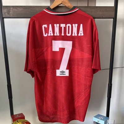 ウェア Manchester United  Cantona Manchester United 94-96 Cantona #7 Soccer Jersey 2XL Red Black